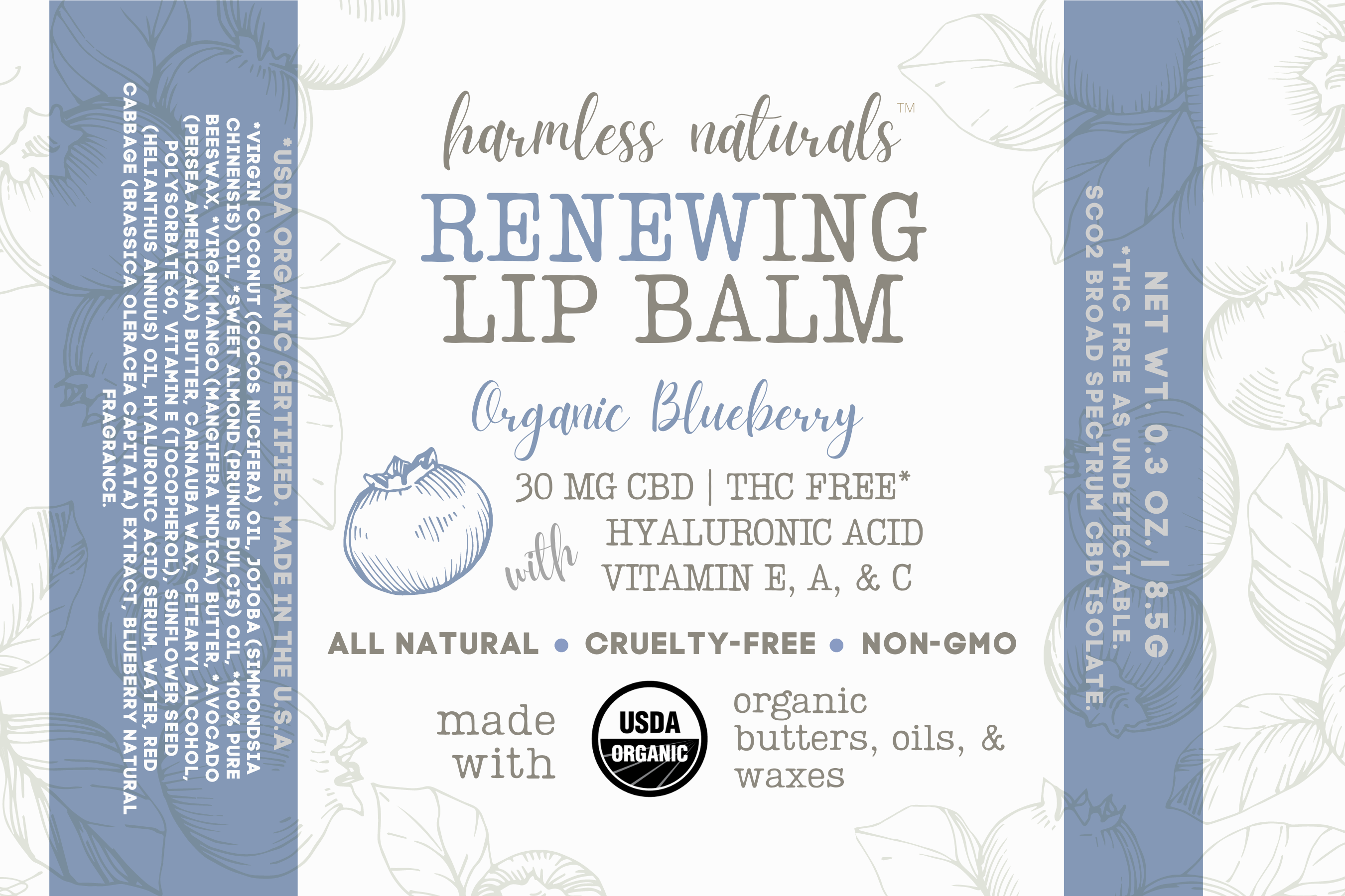Organic Blueberry Plant-Based Lip Balm